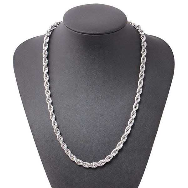 Ed Corde Chain Classic Mens Bijoux 18K White White Film Hip Hop Fashion Collier Bijoux 24 pouces286