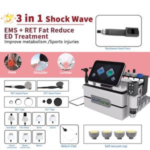 Traitement ED Smart Tecar Wave Health Gadgets EMS Shockwave 3 in 1 Machine 448KHz RET CET Relief Pain Therapy Treat Dysfonction Equipment de la dysfonction érectile 529