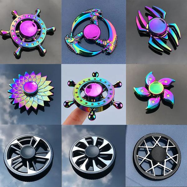 EDC Fidget Spinner Metal Toy Rainbow Spiner R118 Hand Spinner Toys Adult Stress Children Children Raytheon Mushroom 60-65mm 240510