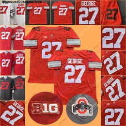 eddie george jersey college ncaa football osu ohio state buckeyes maillots rouge gris blanc taille s3xl