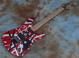Eddie Van Halen Frankenstrat guitare électrique Heavy RelicAged guitare Frankie à rayures rouges Frankenstein3910503