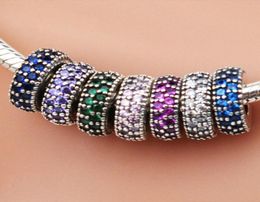 EDELL Authentique 925 Perles en Argent Sterling Espaceurs Multicolores Spacer Convient aux Bijoux de Style Européen Bracelets Collier Cadeau d'anniversaire 13041408