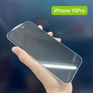 Verre trempé de confidentialité Edge noir pour iphone 15 15 pro 15 plu 15 pro max avec panneau arrière protecteur d'écran Anti-espion Oppbag