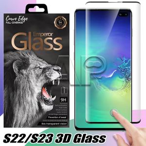 Edge Glue Curved Screen Protector Tempered Glass for Samsung Galaxy S21 S20 Ultra S10 Note 10 S9 S8 Plus S7 Case Friendly