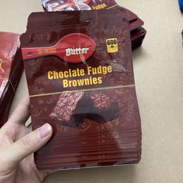 Eetbare plastic verpakkingstas 600 mg chocolade taaie karamel fudge brownies bijtzakken mylar hersluitbare verpakking leeg pakket stand-up pack