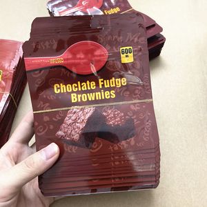 Eetbare plastic verpakkingszak 600 mg pakket chocolade fudge brownies bijtzakken eetwaren mylar hersluitbare eetwaren