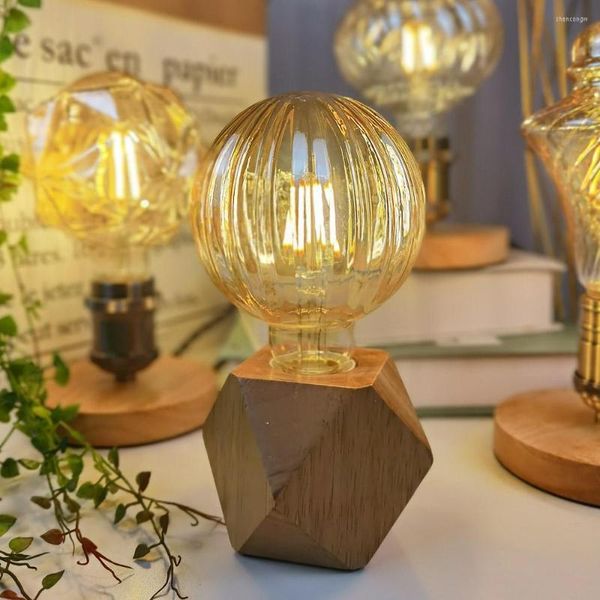 Edison Creative Light Bulb Ámbar Transparente Cálido E27 Tornillo Lámpara de filamento LED Arte decorativo Araña