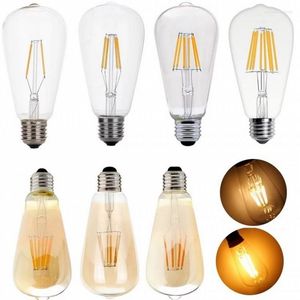 Edison LED Filamento 4W 6W 8W Bombilla Lámpara 220V E27 Vintage Antiguo Retro Bombillas Ampolla Reemplace la luz incandescente