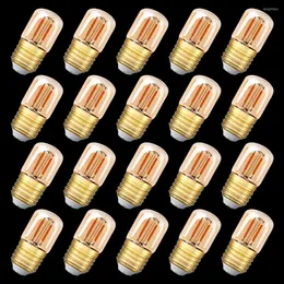 Edison LED Light Bulb E27 Base de tornillo 2200K Bombullas blancas súper calientes 220V 1W Amber Gold Tint Mini Tubular Lámparas retro tubulares