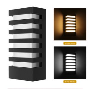 Edison2011 15W Iluminación exterior Impermeable Cuboide moderno COB Lámparas de pared LED IP65 Aluminio Patio Jardín Pasillo Porche Luces AC 85-265V