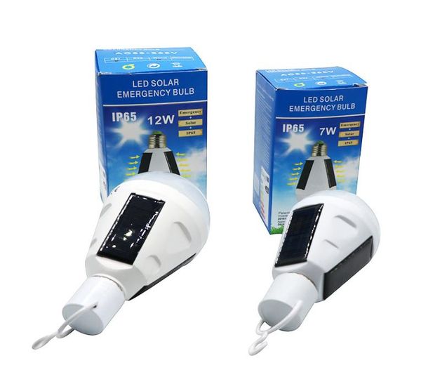 Edison2011 7W 12W E27 Bombilla solar colgante Energía recargable Bombilla LED de emergencia IP65 Paneles solares a prueba de agua Desarrollado por la noche L7171277