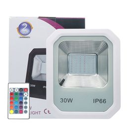 Edison2011 85-265V Proyector LED Reflector RGB Exterior Aluminio 30W 50W SMD 2835 LED Luz de inundación Impermeable IP66