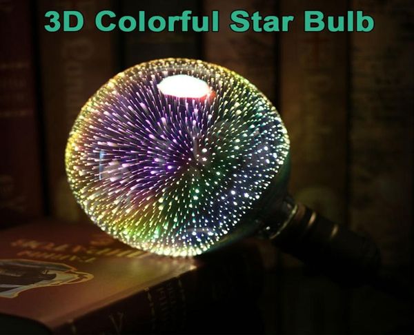 Edison2011 Bombilla LED E27 Fuegos artificiales 3D Bombilla Edison decorativa 220 V Lámpara de fiesta A60 ST64 G80 G95 G125 Decoración navideña navideña