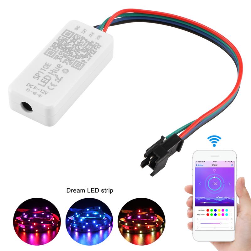 Edison2011 SP110E Bluetooth Pixel Light Controller WS2811 WS2812B WS2812 Dimmer SK6812 RGB RGBW APA102 WS2801 Pixels LED Strip Ios Android