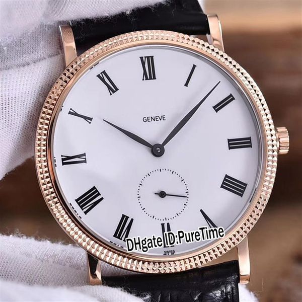 Édition Calatrava 5119R-001 Or Rose Cadran Blanc Cal 215PS Montre Mécanique À Remontage Manuel Pour Homme 5 Couleurs Verre Saphir Cuir233v