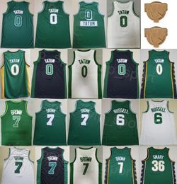 Finale 2023 Basketbal Jayson Tatum Jersey 0 Jaylen Brown 7 Marcus Smart 36 Bill 6 Shirt Team Color All -gestikte voor sportfans Verdiende stad Black Green White High/Top