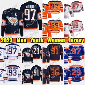 Edmonton''Ooilers '' # 97 Connor McDavid Reverse rétro Hockey Jersey # 29 Leon Draisaitl 99 Wayne Gretzky Jack Campbell Evander Kane Ryan Nugent-