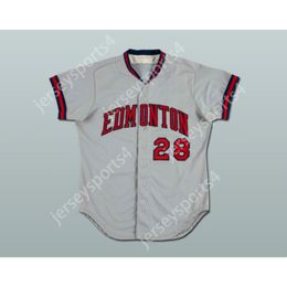 EDMONTON TRAPPERS 28 MAILLOT DE BASEBALL TOUT JOUEUR OU NUMÉRO NOUVEAU Cousu