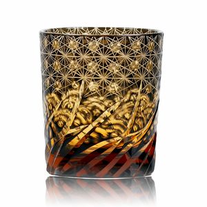 Edo Kiriko Glas Boheemse Tsjechische Gravure Whisky En Wijnbeker Drinkgerei Hand tot Kleur Glas Whiskey Tumbler Met Geschenkdoos 1PCS