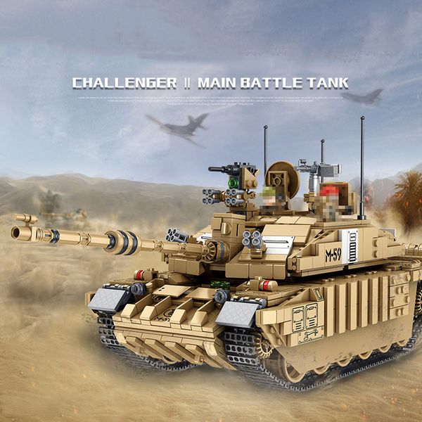 Kits de modèles de char de combat principal Challenger II éducatifs 1:28 blocs de construction briques jouet militaire