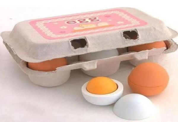 Enfant éducatif Firend Play Toy Set Eggs en bois Yolk Kitchen Cooking New Kitchens Play Food5494823