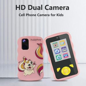 Téléphone intelligent éducatif pour enfants, 1080P, double caméra numérique Selfie, pour filles et garçons, Festival d'anniversaire, moniteur vidéo, carte 32G, 240319