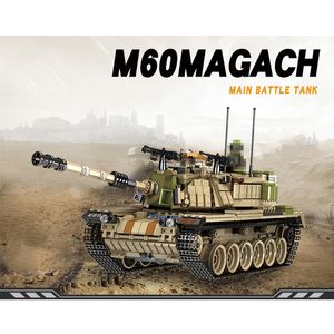 Educatief M60 Magach Israel Main Battle Tank Model Kits Militaire Speelgoed Bouwstenen voor Jongen
