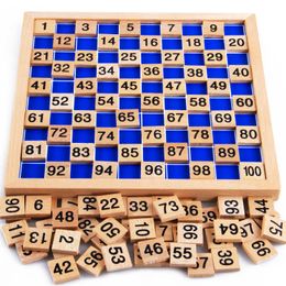Educatief houten speelgoed 1-100 cijfer Cognitive Math Telnummers Continue Plaat Baby Vroege Onderwijs Speelgoed 14 73YC T2