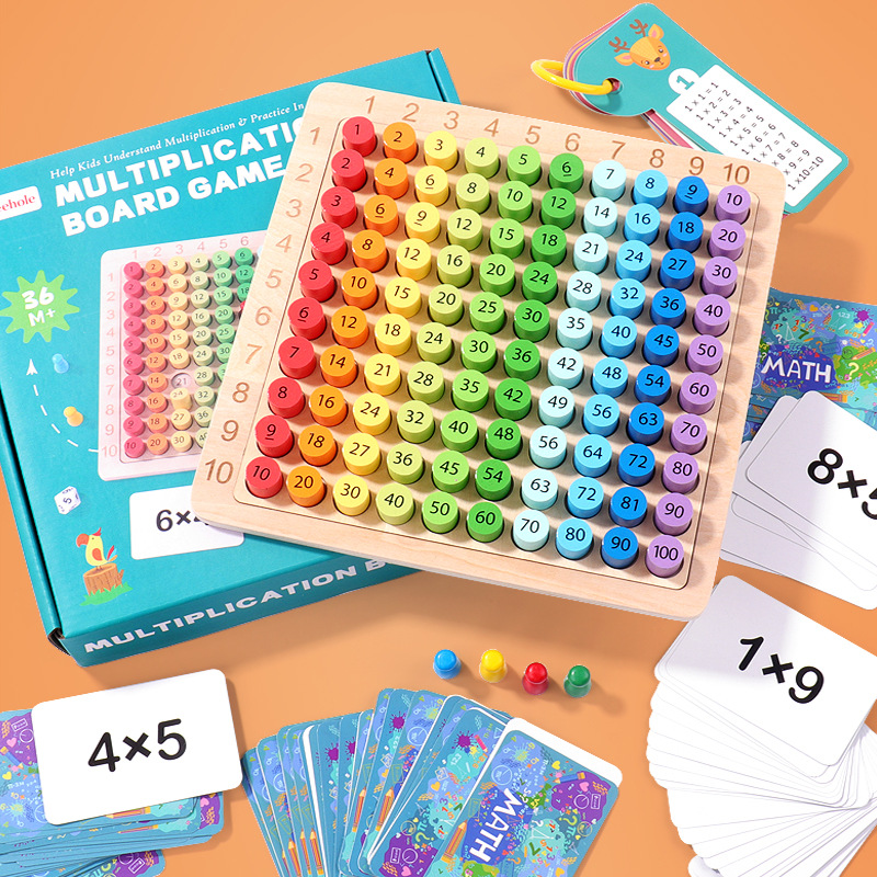 Giocattoli educativi in legno Giocattoli per la matematica per bambini 99 Tabella di moltiplicazione Matematica Sussidi didattici aritmetici per regali per bambini
