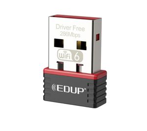 EDUP 300Mbps 286Mbps jeu USB WIFI 6 adaptateur Mini carte réseau lecteur gratuit haute vitesse récepteur réseau sans fil EP-AX300