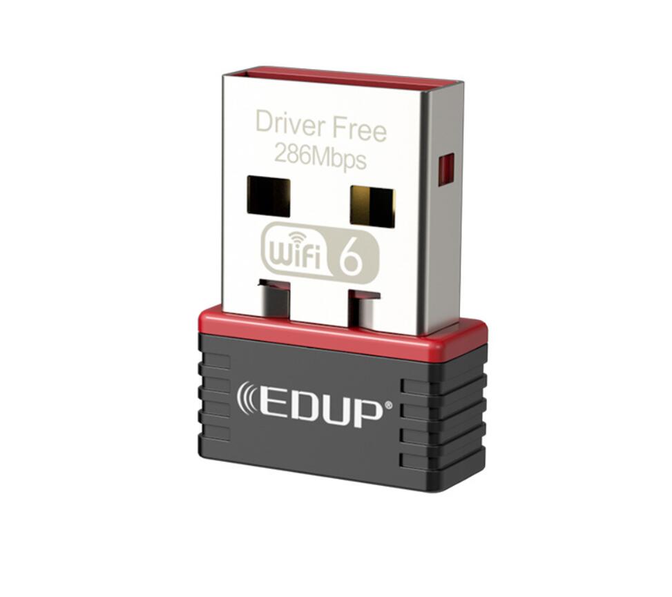 EDUP 300Mbps 286Mbps Oyun USB WiFi 6 Adaptör Mini Ağ Kart Sürücüsü Ücretsiz Yüksek Hızlı Kablosuz Ağ Alıcısı EP-AX300