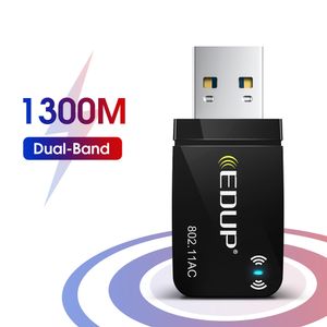 EDUP EP-AC1689 Mini adaptador WiFi USB de 1300Mbps, tarjeta de red Wifi de doble banda, adaptador USB inalámbrico de CA de 5G/2,4 GHz para PC, escritorio, portátil, Win11