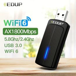 EDUP USB 3.0 WiFi 6 Adapter AX 70866.14inch802.11ax 5.8Ghz/2.4Ghz MU-MIMO Draadloze Netwerk Adapter Voor Gaming Ondersteuning voor Windows 7/8.1/10/11