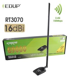Adaptateur WiFi USB EDUP HIGH POWER RALINK3070L 6000MW WiFI à longue portée Recevoir 24 GHz 18DBI Antennab USB Network Card5985666