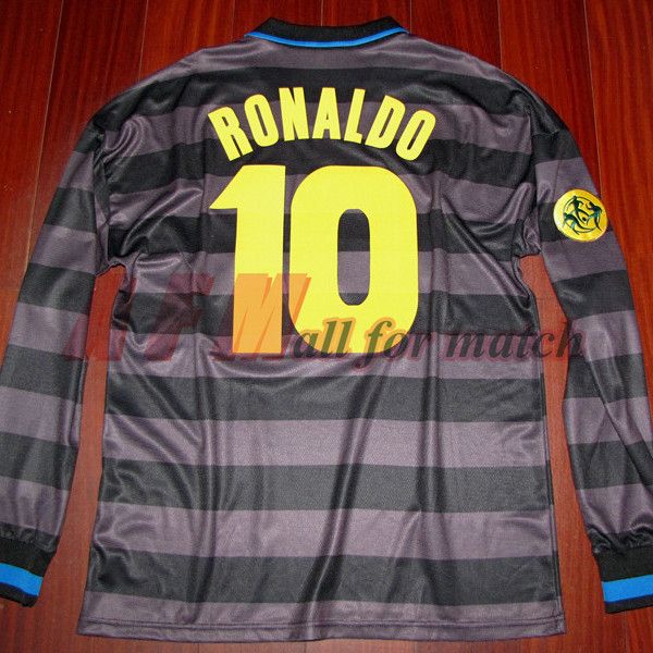 EEFA CUP FINAL 1998 Inter Match Player Temo SHIRTS Jersey Mangas largas Fútbol Nombre personalizado Número Parches Patrocinador