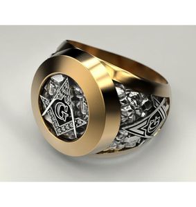 Eejart roestvrijstalen vrijmetselaarsring voor mannen Mason Symbool G Templar Masonry Rings1549591