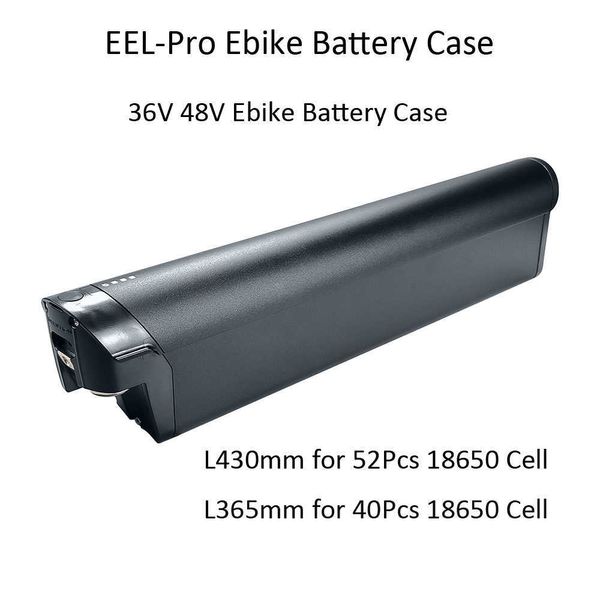 EEL-Pro 36V 48V Tubo interno Ebike Caja de batería Caja de batería vacía 40 52pcs 18650 Soporte de celda