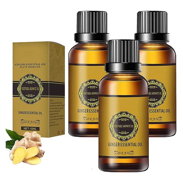 Eelhoe Slimming Essential Essential Huile Natural Ginger Huile Lymphatique Thérapie de drainage Anti-vie