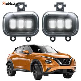 EEMRKE Luces antiniebla LED para coche DRL para Nissan Juke 2 F16 2019 2020 2021 2022 2023 Conjunto de lámpara antiniebla para parachoques delantero con lente de conducción 40W 12V blanco o amarillo