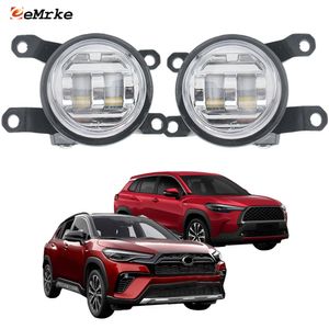 EEMRKE Led-automistlampenmontage voor Toyota Corolla Cross XG10 2021 2022 2023 2024 Voorbumper Mistlamp met lens Rijden DRL 30W 12V Wit of geel