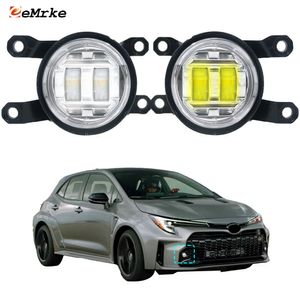 EEMRKE Ensemble de phares antibrouillard LED pour Toyota GR Corolla 2022 2023 Phare antibrouillard avant avec lentille de conduite DRL 30 W 12 V Blanc ou jaune