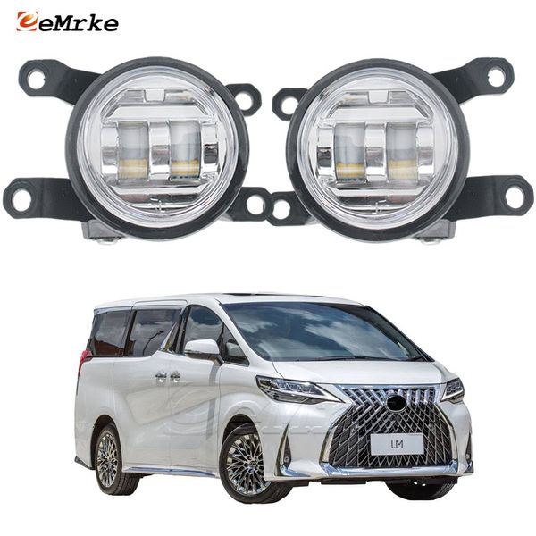 EEMRKE Conjunto de lámpara de conducción antiniebla LED para Lexus LM300h LM350 H30 2019 2020 2021 2022 luces antiniebla delanteras de coche con lente DRL 30W 12V blanco o amarillo