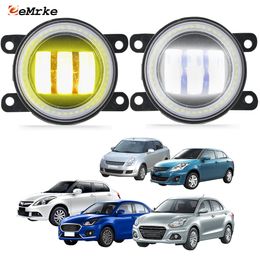 EEMRKE Led Mistlamp Montage 30 W/40 W voor Suzuki Dzire 2006-2023 met Clear Lens Angel Eyes DRL Dagrijverlichting 12 V Auto Styling