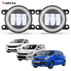 EEMRKE Ensemble de phares antibrouillard LED 30 W/40 W pour Suzuki Celerio Cultus 2014-2023 avec lentille transparente Angel Eyes DRL Feux de jour 12 V Style de voiture