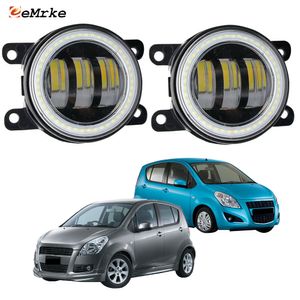 EEMRKE Ensemble de phares antibrouillard LED 30 W/40 W pour Suzuki Suzuki Splash XB EX 2008-2015 Changhe Spla Lentille transparente Angel Eyes DRL Feux de jour 12 V PTF Accessoires de voiture