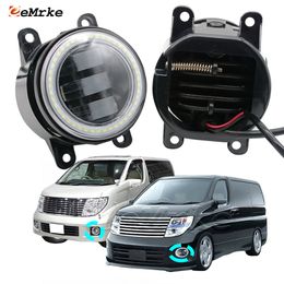 Eemrke LED mistlichten Montage 30W/ 40W voor Nissan Elgrand Highway Star NE51/ E51 2004-2010 met Clear Lens Angel Eyes DRL auto dag looplicht 12V mistlamp