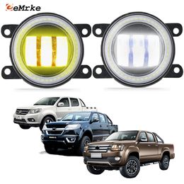 EEMRKE Ensemble de phares antibrouillard LED 30 W/40 W pour Huanghai N1 N1S Bull N2 N2s Bison avec lentille transparente Angel Eyes DRL Feux de jour 12 V PTF Accessoires de voiture