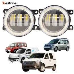 Eemrke LED Fog Lights Assembly 30W / 40W pour Renault Kangoo, Grand Kangoo II 2008-2020 avec l'objectif coupé clair Les yeux anges drl voiture ptf