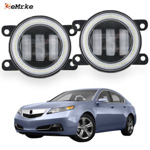 EEMRKE Conjunto de luces antiniebla LED 30W/40W para ACURA TL UA8 UA9 Facelift 2012 2013 2014 con lente transparente Angel Eyes DRL Luz de circulación diurna para automóvil 12V Lámpara antiniebla