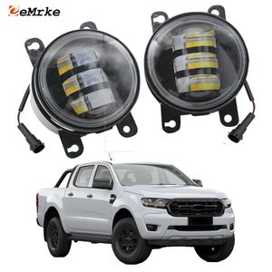 Eemrke LED Fog Lights Assembly 30W / 40W pour Ford Ranger Limited XLS XLT 2019-2022 avec lentilles claires + ange Eyes Drl Daytime Lights 12V PTF ACCESSOIRES DE CAR